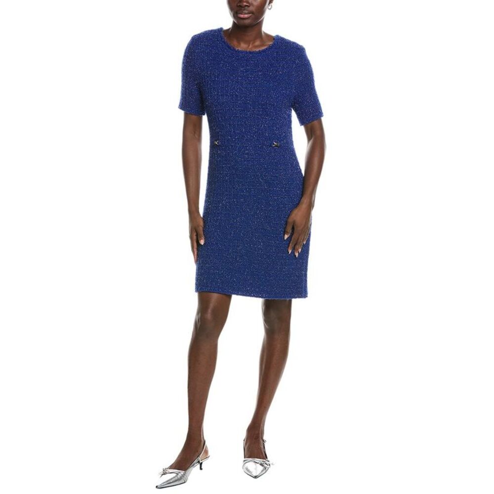 Marc Cain Womens Mini Wool-Blend Dress, Blue
